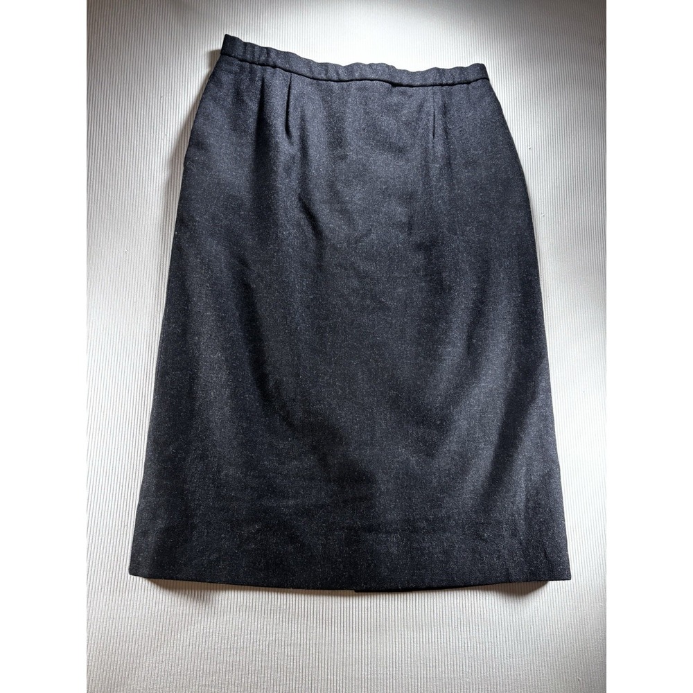 Vintage Pendleton Wool Pencil Skirt-charcoal Black 14  Made In USA Career Office